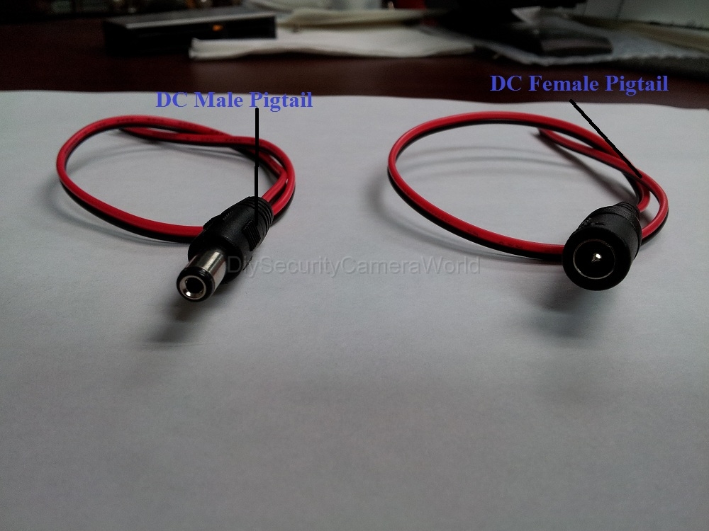 Security Camera Power Plug Pigtail (8pcs Male and 8pcs Female)